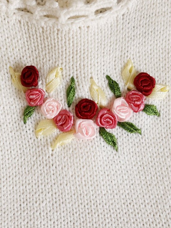 Red Silk and Cotton Knit Sweater Dress Baby Special Occasion Limited Edition - Picture 6 of 6